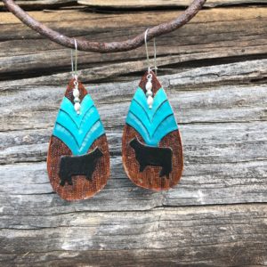 Leather Show Cow w/Sterling Silver