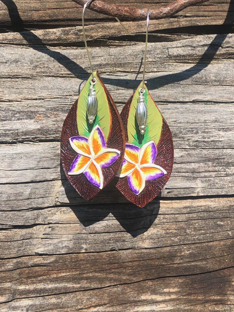 Petite Plumeria Drop Ear Silver