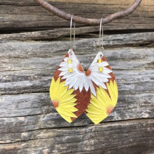 Daisy Leather Earrings
