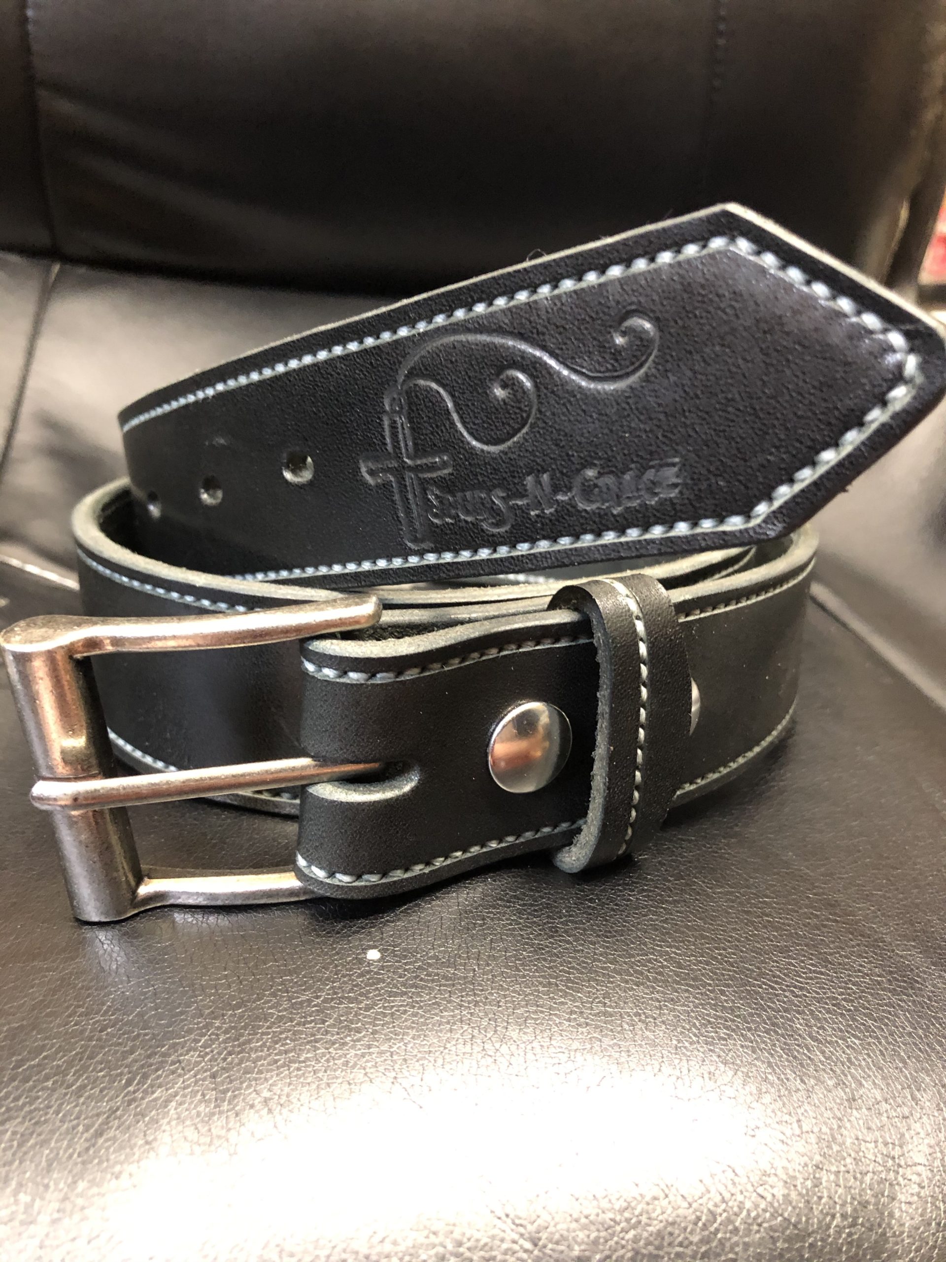 Black w/silver stitching