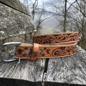 Custom Tooled Belt w/Stitching