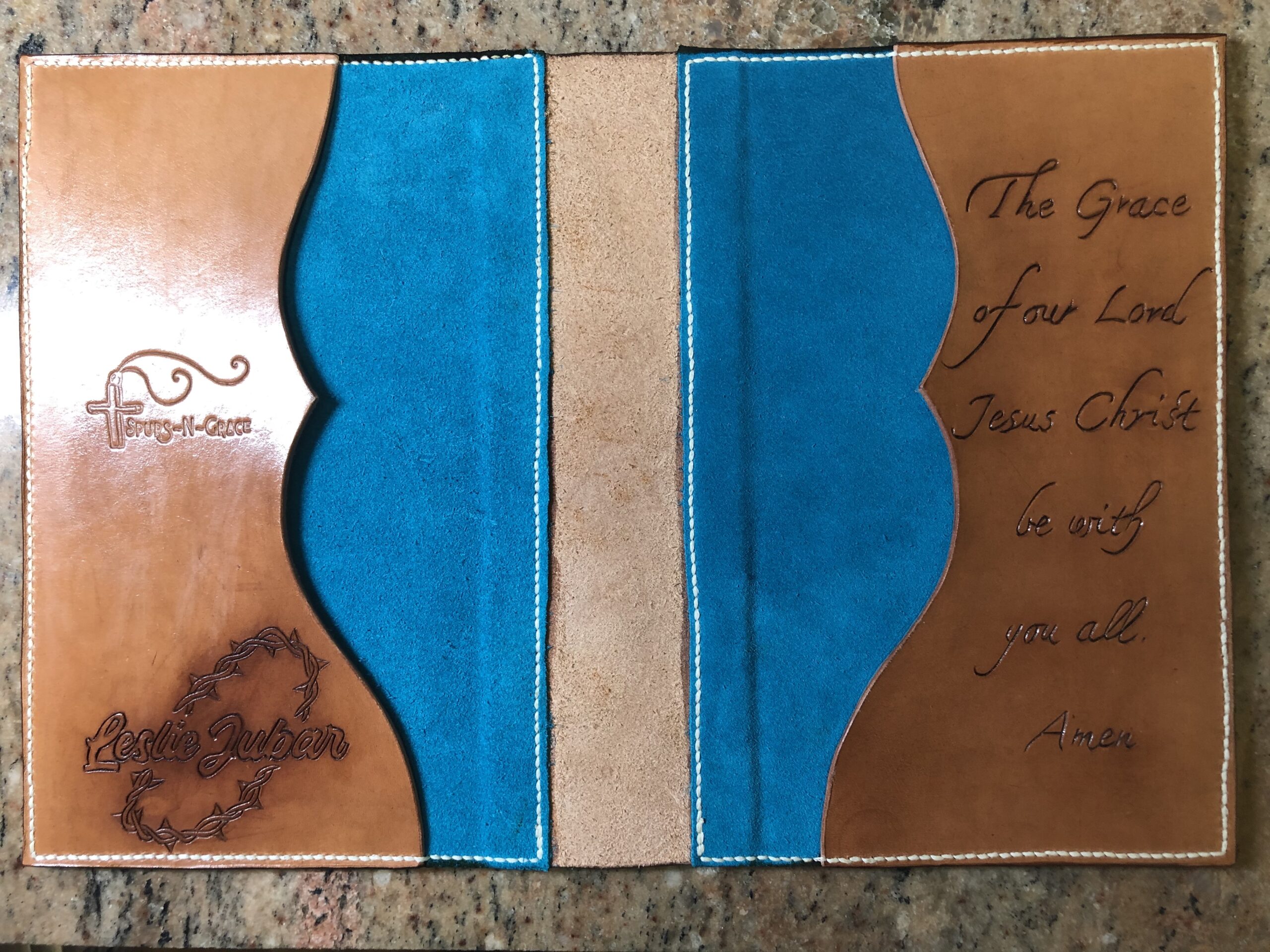 Inside cover of Bible cover