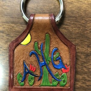 Custom Leather Ear Tag Keychains