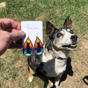 Leather Heeler Earrings w/Sterling Silver