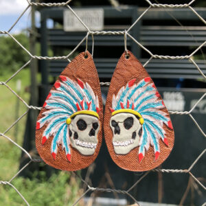 Custom Tooled Skull Earrings