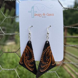 Custom Tooled Triangle Earrings