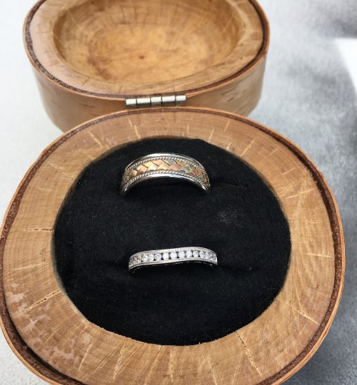 His and Her Wedding Rings in Box