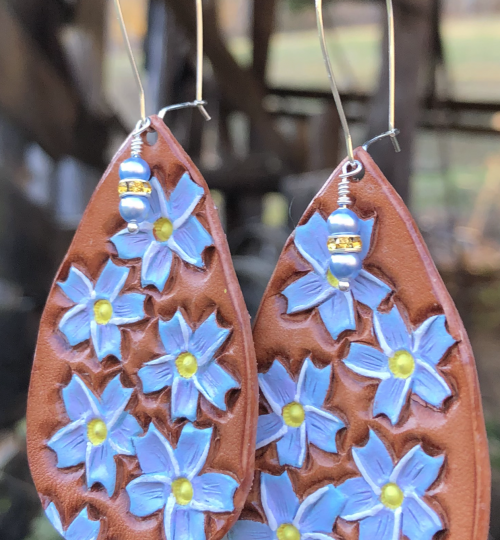 Forget-Me-Knots w/Blue Pearls & Swarovski Crystals